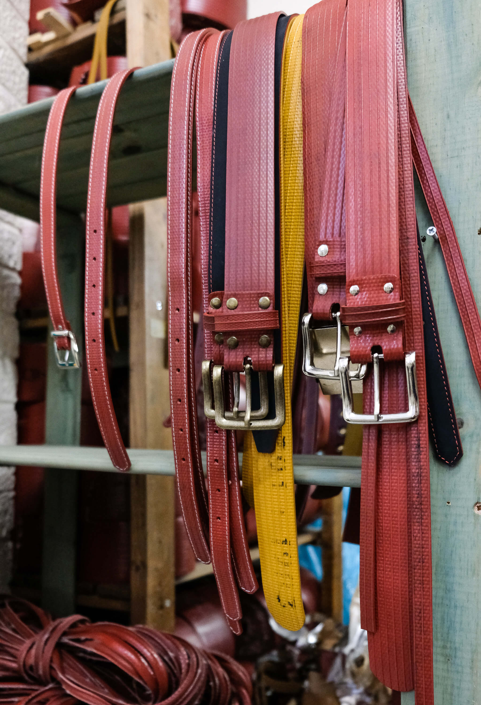 The belts Elvis & Kresse makes from fire hoses that otherwise would have gone to landfill.